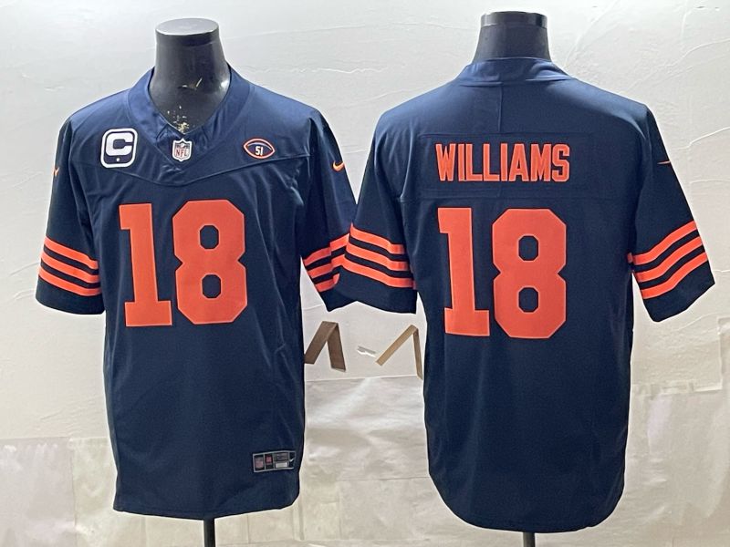 Men 2026 Chicago Bears #18 Williams Blue 3th generations Nike Limited NFL Jersey style 007->chicago bears->NFL Jersey